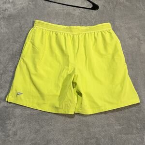 Fabletics Fundemental Shorts Mens XL Zest Yellow 7" Lined Athletic Shorts